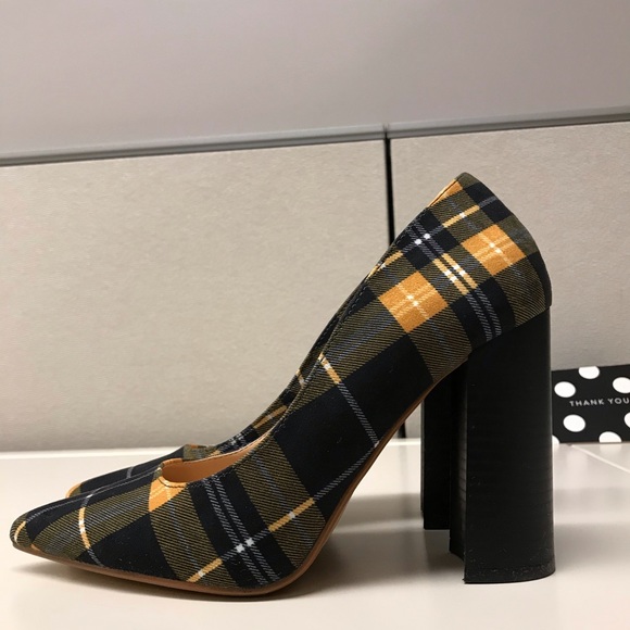Plaid Block Heels - Picture 3 of 6